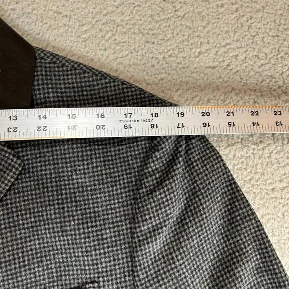 Tommy Hilfiger Mens Gray Houndstooth Overcoat Wool Blend Jacket Coat 40S